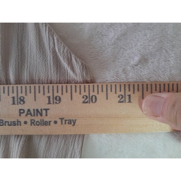 Womens Boho Tiered Cottagecore Prairie Peasant Midi Dress Minimalist Beige Sz 8 - Picture 8 of 8